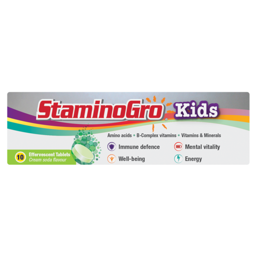 StaminoGro Cream Soda Flavoured Kids Effervescent Tablets 10 Pack