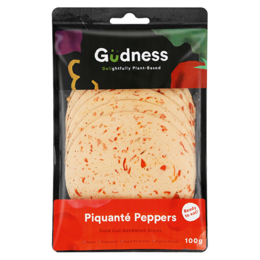 Gudness Peppadew Plant-Based Cold Cut Sandwich Slices 100g