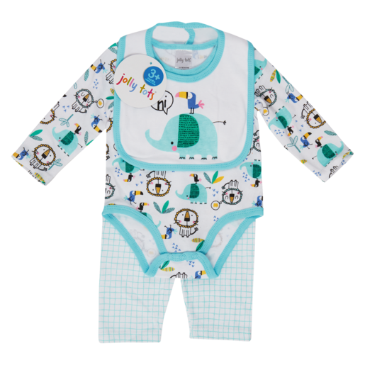 Jolly Tots Turquoise Jungle Baby Set 0-12 Months 3 Piece