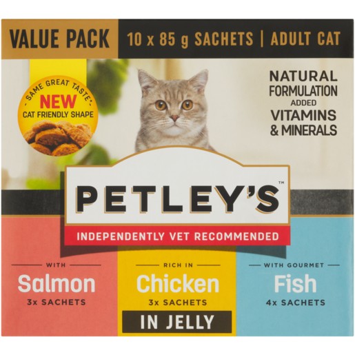 Petley's Adult Wet Cat Food in Jelly 10 x 85g 