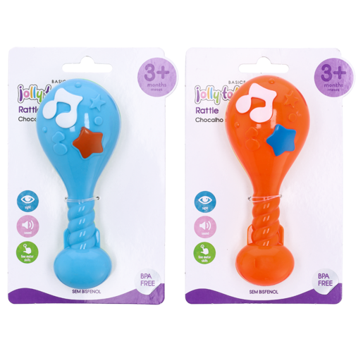 Jolly Tots Musical Drum Rattle 3 Months+ (Colour May Vary)