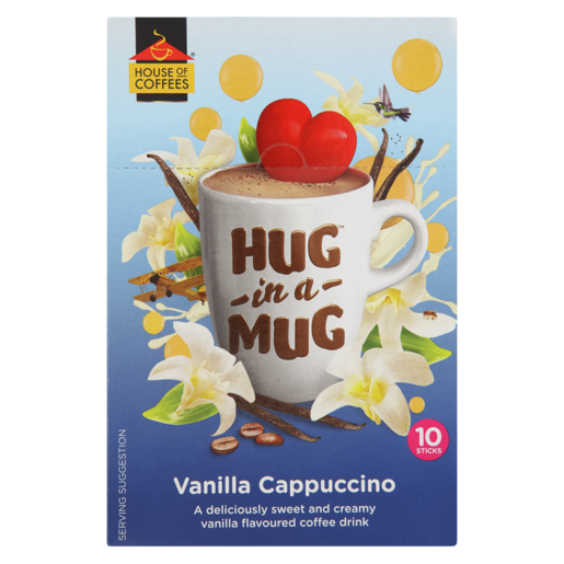 Hug In A Mug Vanilla Flavoured Instant Cappuccino Sticks 10 x 24g