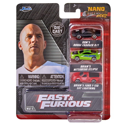 Fast & Furious Nano Hollywood Rides Car Set 3 Pack