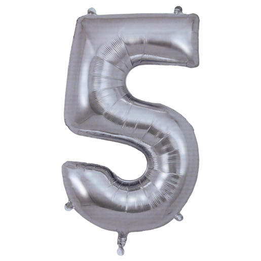 Oaktree Silver Number 5 Foil Balloon 86cm