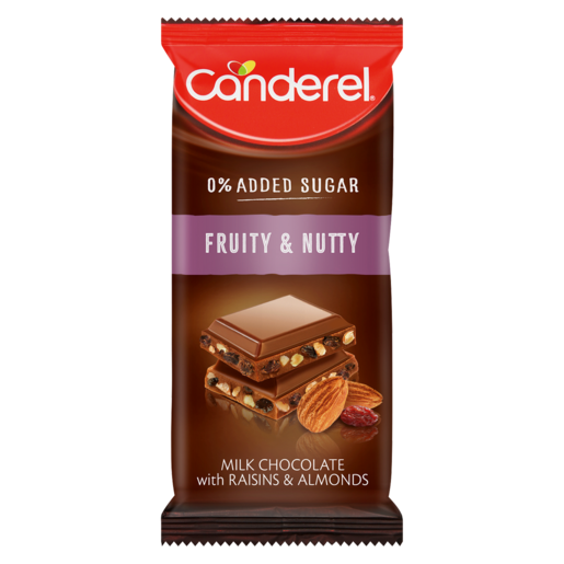 Canderel 0% Added Sugar Fruity & Nutty Chocolate Slab 100g