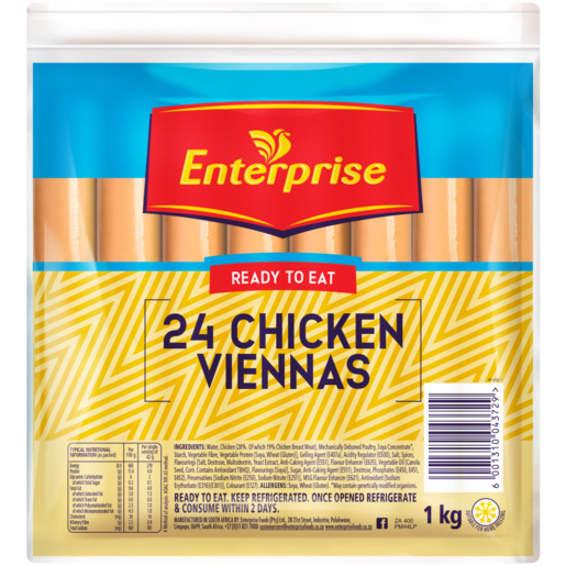 Enterprise Ready To Eat Chicken Viennas 24 Pack