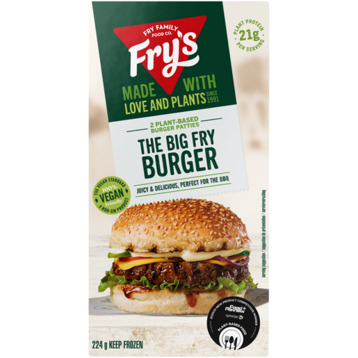 Fry's Frozen The Big Fry Plant-Based Burger Patties 224g
