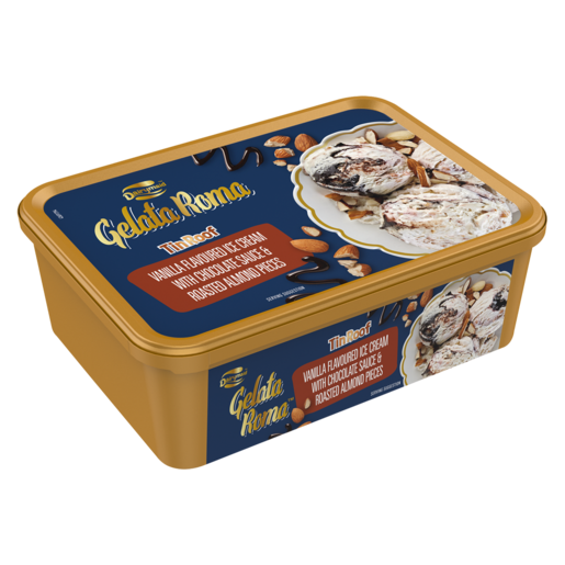Dairymaid Gelata Roma Tin Roof Vanilla Ice With Chocolate & Roasted Almonds 1.5L