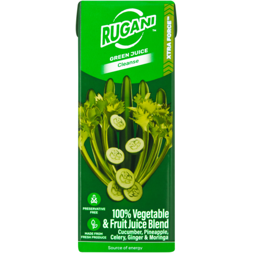 Rugani Xtra Force Green Juice 100% Vegetbale & Fruit Juice Blend 330ml 