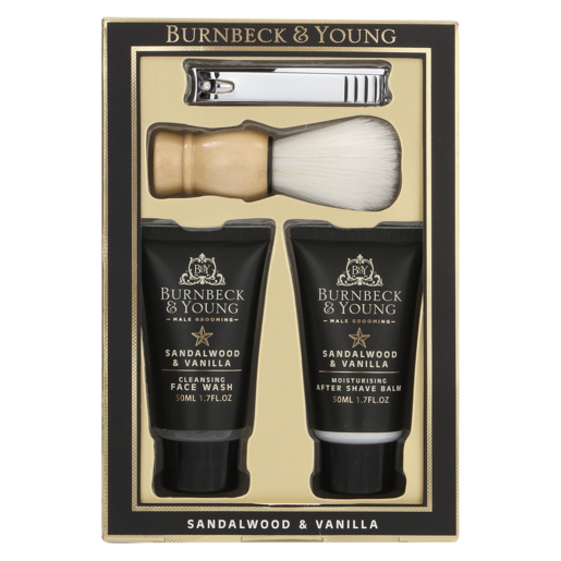 Burnbeck & Young Sandalwood & Vanilla Men's Gift Box 4 Piece