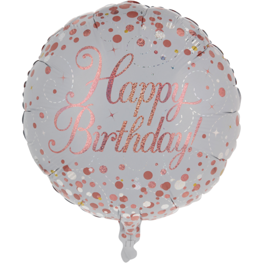 Oaktree UK Rose Gold Happy Birthday Foil Balloon 45.7cm