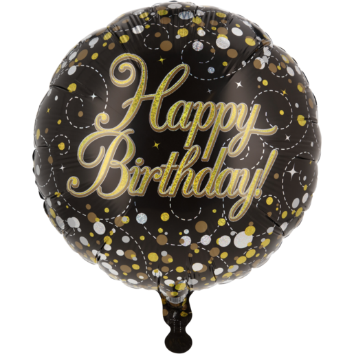 Oaktree UK Gold Sparkling Fizz Happy Birthday Foil Balloon 45.7cm
