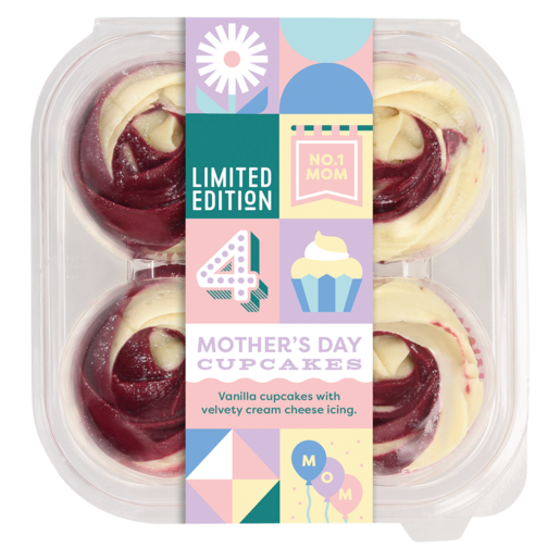 Limited Edition Mothers Day Cupcakes 4 Pack