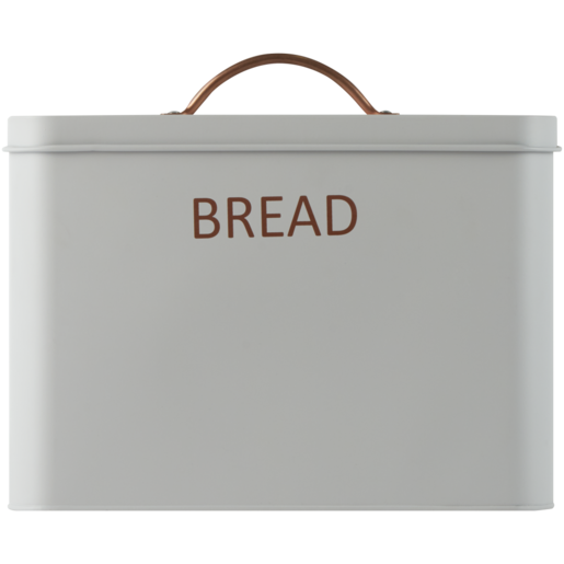 Grey & Rose Gold Steel Bread Bin
