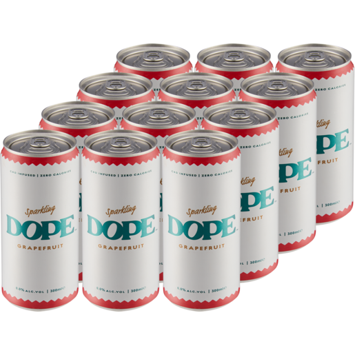 Dope Grapefruit Flavoured CBD Infused Sparkling Water Cans 12 x 330ml