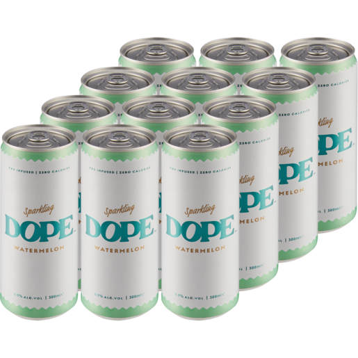 Dope Watermelon Flavoured CBD Infused Sparkling Water Cans 12 x 300ml