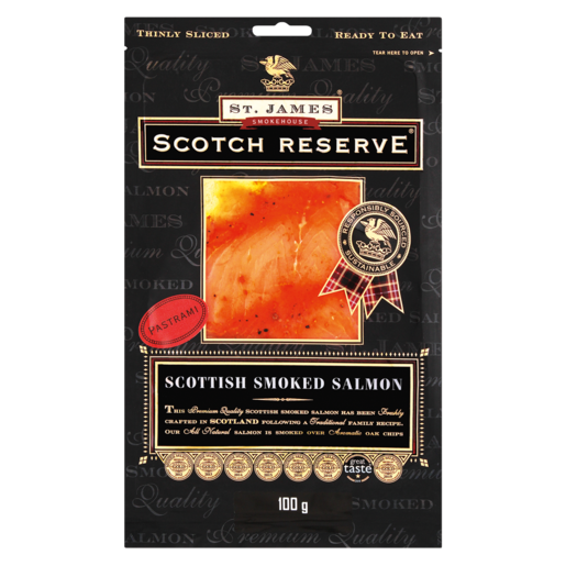 St. James Smokehouse Scotch Reserve Scottish Smoked Salmon Pastrami 130g