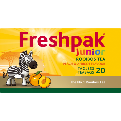 Freshpak Junior Peach & Apricot Flavoured Rooibos Tagless Teabags 20 Pack