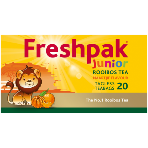 Freshpak Junior Naartjie Flavoured Rooibos Tagless Teabags 20 Pack