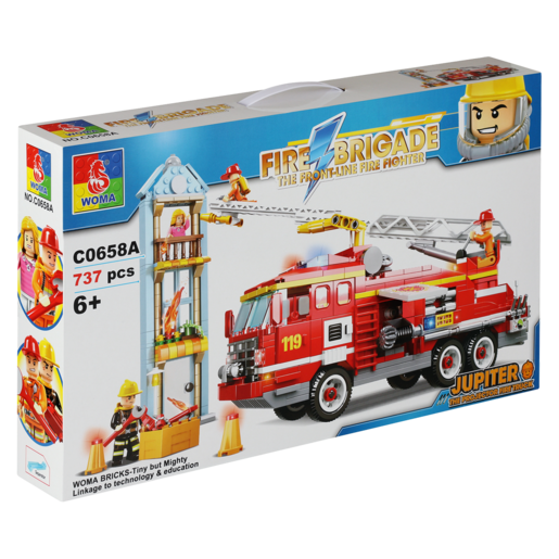 Woma Fire Brigade Jupiter The Projector Fire Truck Blocks 737 Pieces