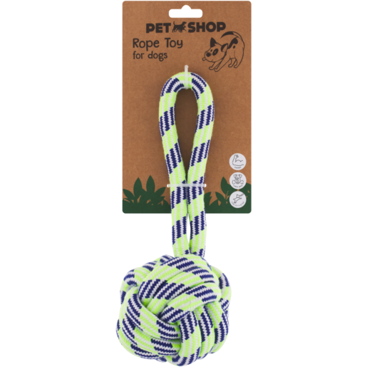 Petshop Neon Blue & Green Rope Dog Toy