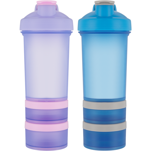 2 Compartment Sports Drink Shaker 500ml (Assorted Product - Single Item)