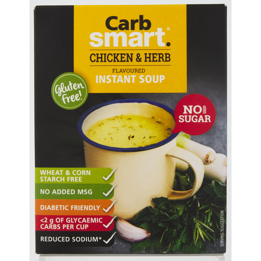 Carb Smart Chicken & Herb Flavoured Instant Soup 4 x 17g