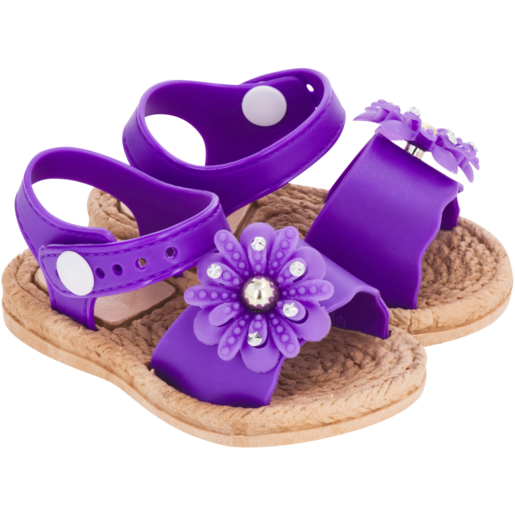 Jolly Tots Girls Flower Backstrap Sandals Size 1-6 (Assorted Sizes - Single Pair)