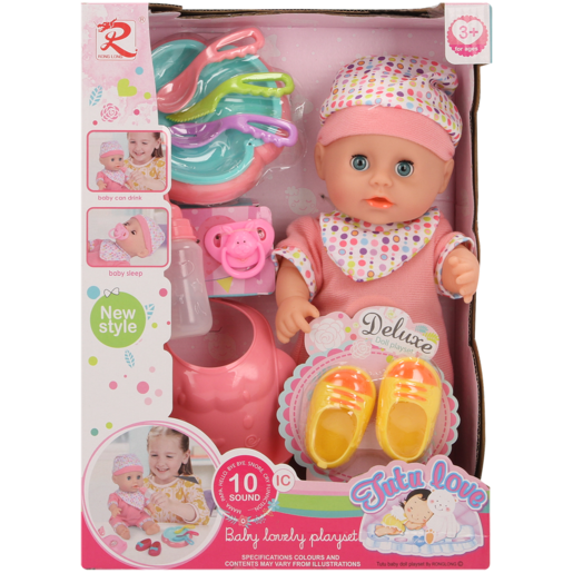 Rong Long Tutu Love Deluxe Speaking Baby Doll Play Set 10 Piece