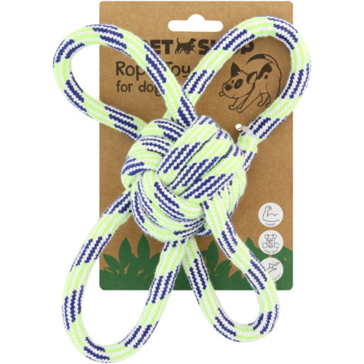 Petshop Blue & Green Looped Cotton Rope Dog Toy