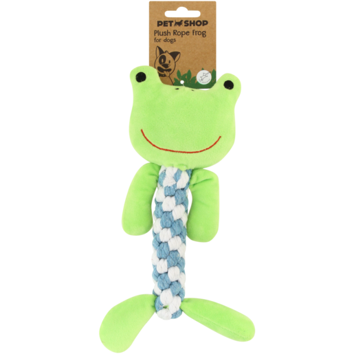 Petshop Frog Plush Rope Dog Toy