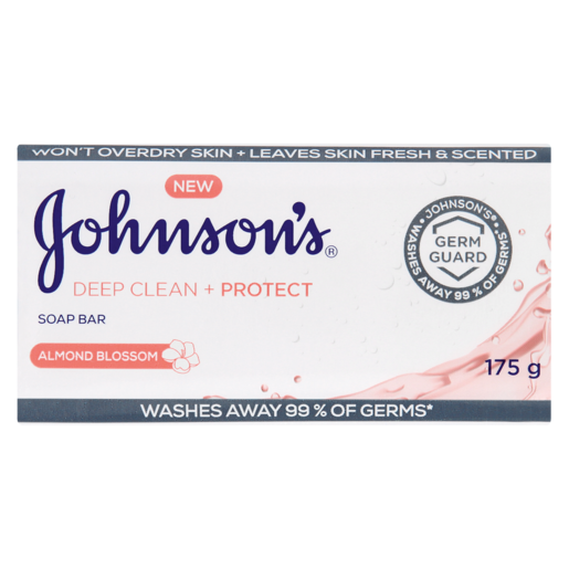 Johnson's Almond Blossom Deep Clean + Protect Soap Bar 175g