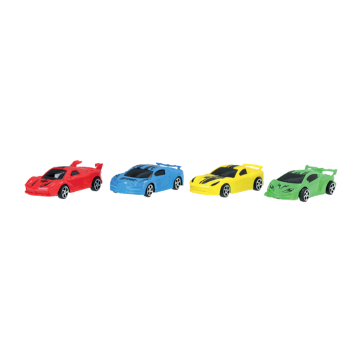 Multi-Coloured Assorted Racing Model Car Set 4 Pack