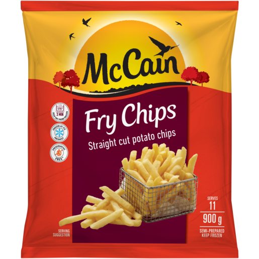 McCain Frozen Straight Cut Fry Chips 900g