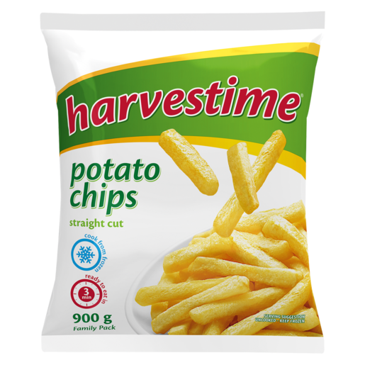 Harvestime Frozen Straight Cut Potato Chips 900g
