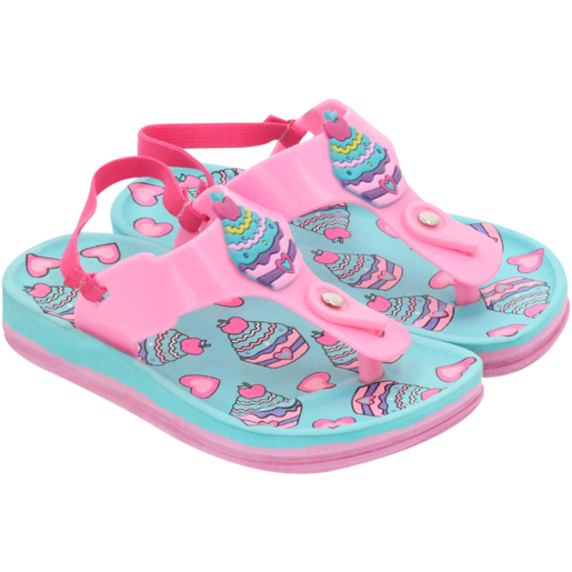 Infant Pink Cupcakes Backstrap T-Bar Sandals Size 1-4 | Sandals & Flip ...