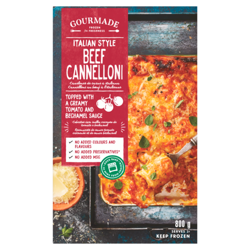 Gourmade Frozen Italian Style Beef Cannelloni 800g