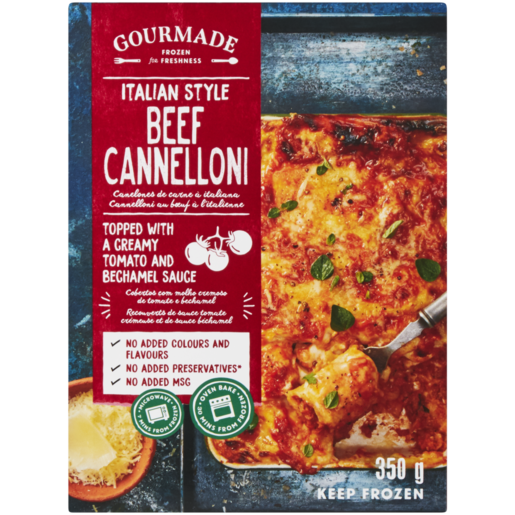 Gourmade Frozen Italian Style Beef Cannelloni 350g
