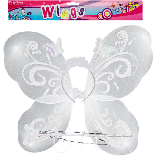 Party Xpress White Fairy Wing Set 3 Piece