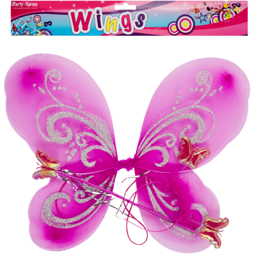 Party Xpress Pink Fairy Wing Set 3 Piece