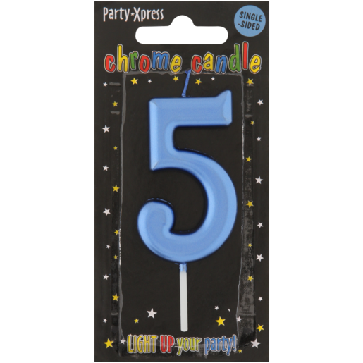 Party Xpress Blue Number 5 Birthday Candle