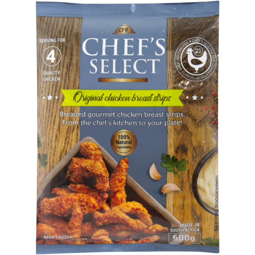 Chef's Select Frozen Original Chicken Breast Strips 600g | Frozen Chicken |  Frozen Meat & Poultry | Frozen Food | Food | Checkers ZA