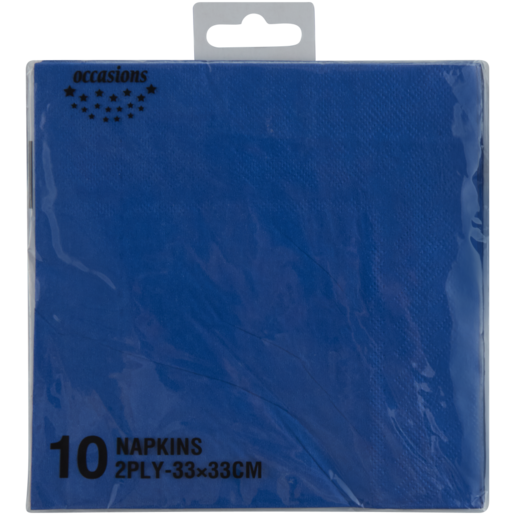 Occasions Royal Blue 2 Ply Napkins 10 Pack
