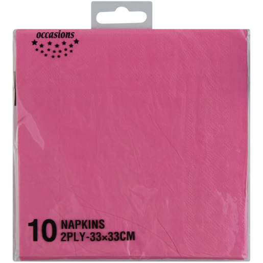 Occasions Pink 2 Ply Napkins 10 Pack