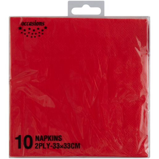 Occasions Red 2 Ply Napkins 10 Pack