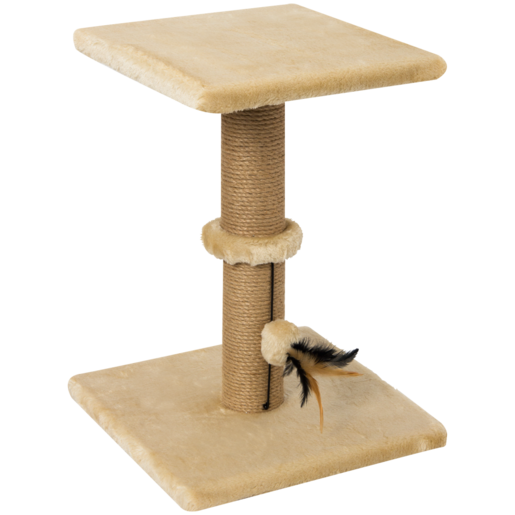 Marltons Beige 2 Level Scratcher With Toy