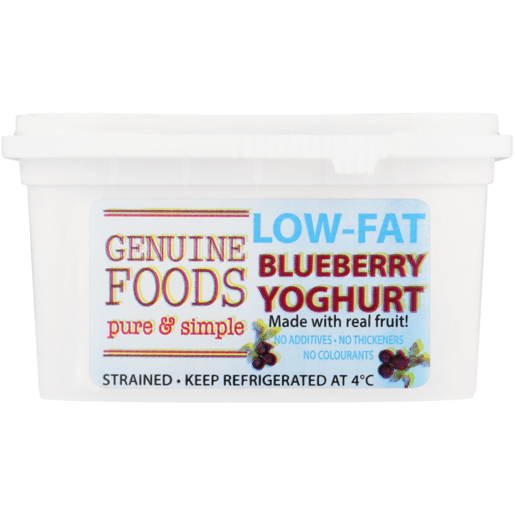 Genuine Foods Blueberry Flavoured Low Fat Yoghurt 250g