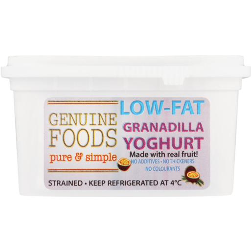 Genuine Foods Granadilla Flavoured Low Fat Yoghurt 250g