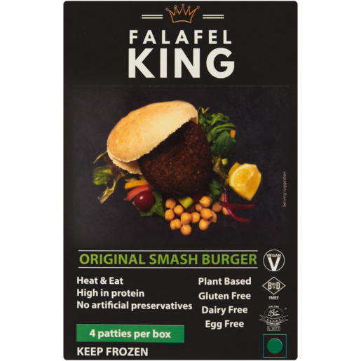 Falafel King Frozen Original Smash Burgers 280g