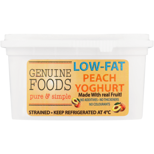Genuine Foods Peach Flavoured Low Fat Yoghurt 250g